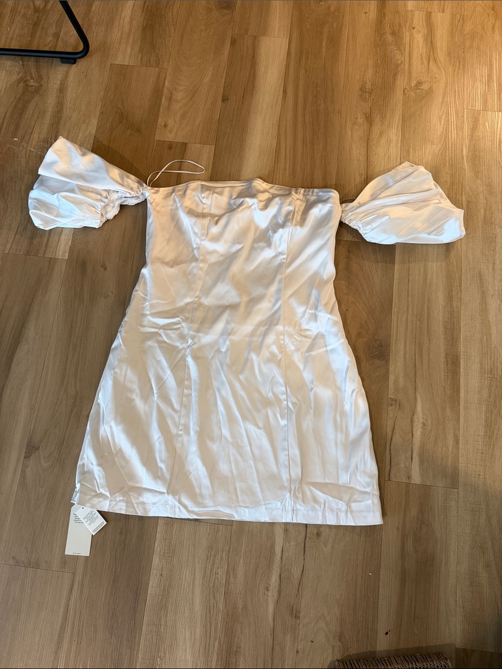 Abercrombie & Fitch White One-Shoulder Satin Mini Dress